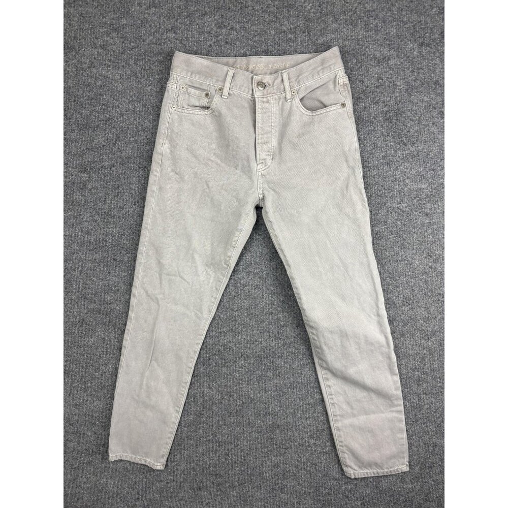 American Eagle Jeans Womens 0 Light Gray Hi-Rise Girlfriend‎ Button Fly Denim